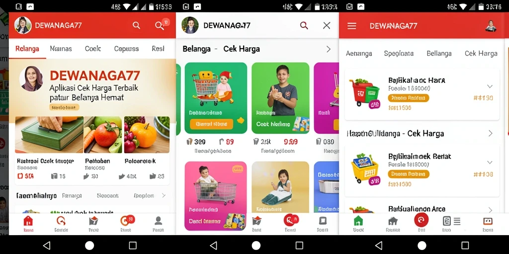 Antarmuka pengguna DEWANAGA77 untuk pengecekan harga yang mudah dan cepat.