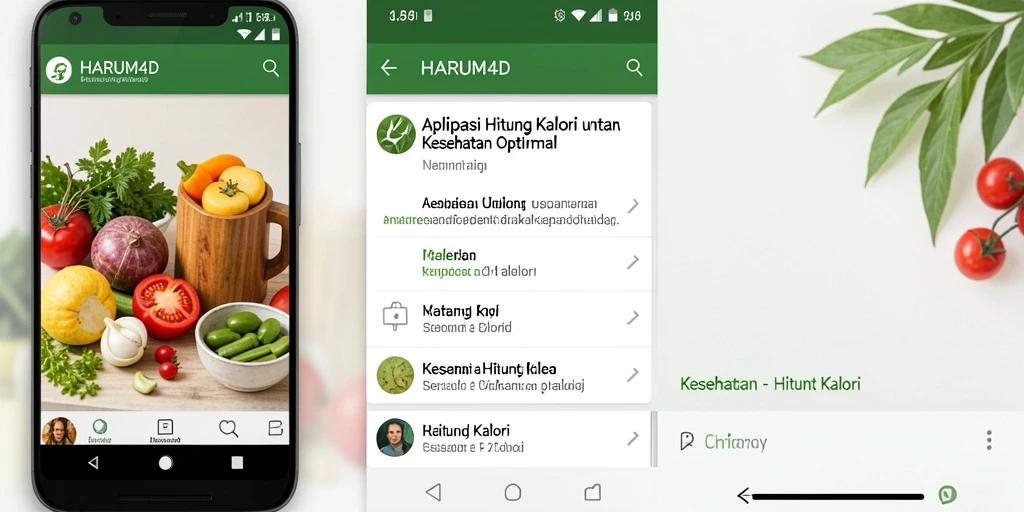 Tampilan antarmuka HARUM4D untuk menghitung kalori dengan mudah dan cepat.