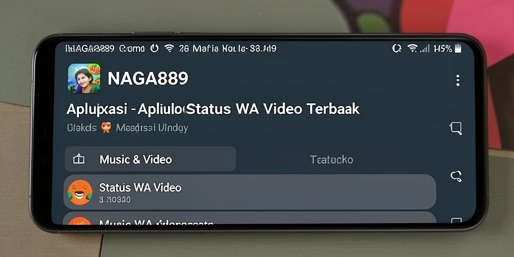 Antarmuka NAGA889 dengan fitur status video yang menarik.