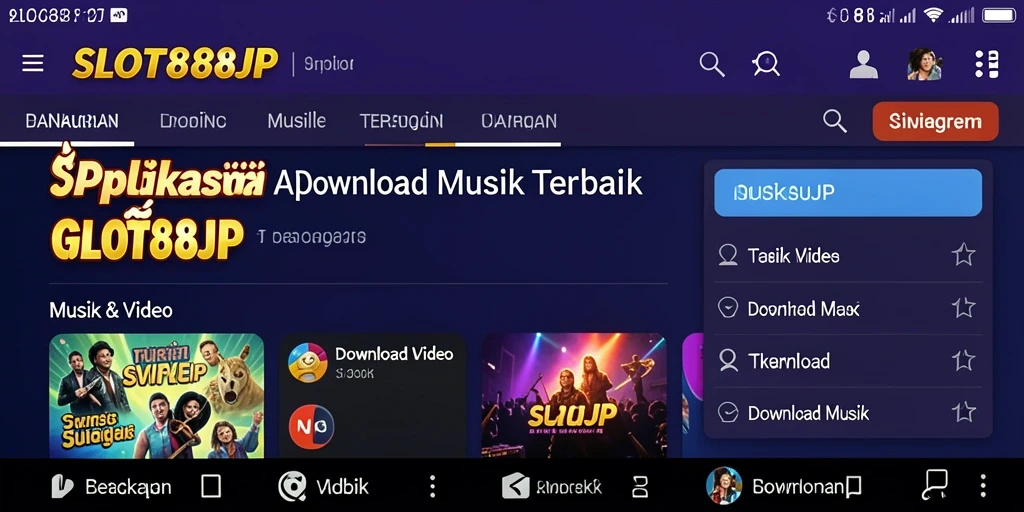Tampilan antarmuka SLOT88JP untuk unduh musik yang mudah digunakan.