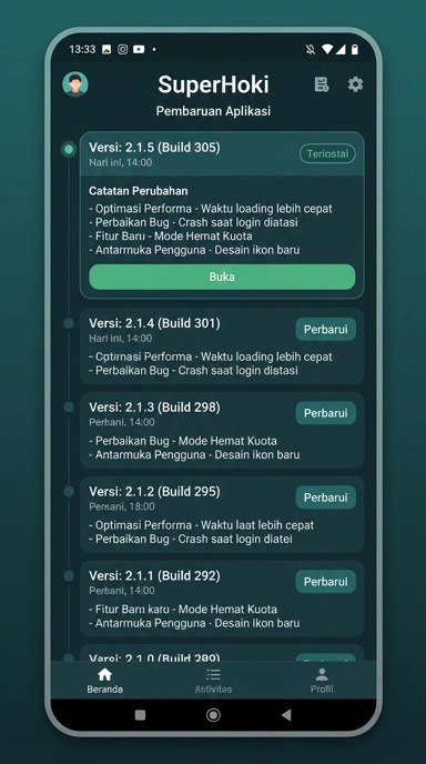 Riwayat Versi Superhoki untuk Android
